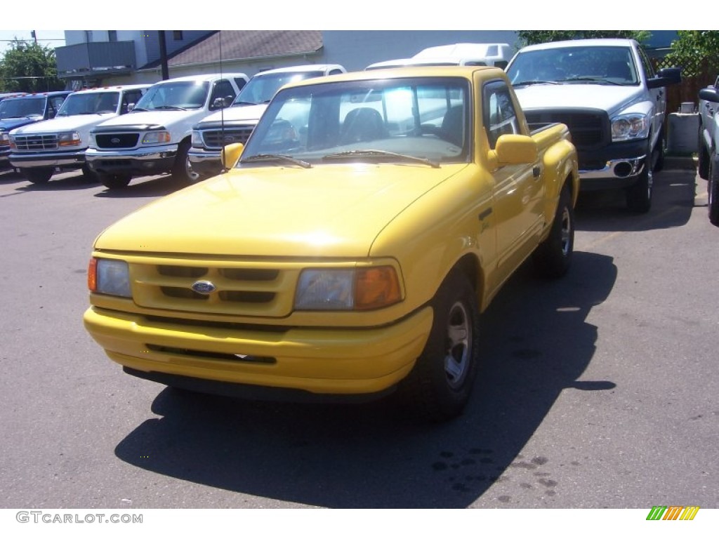 1996 Ranger Splash Regular Cab - Chrome Yellow / Gray photo #6