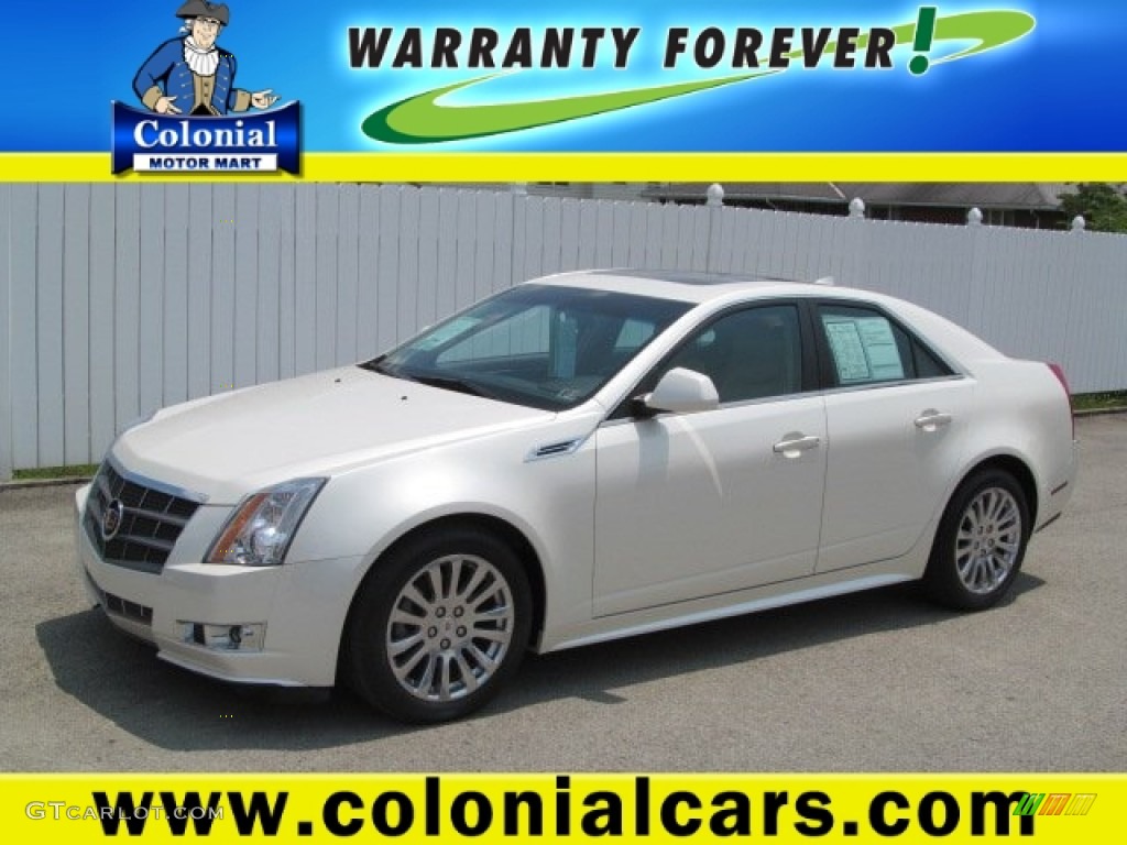 2010 CTS 4 3.0 AWD Sedan - White Diamond Tricoat / Cashmere/Cocoa photo #1