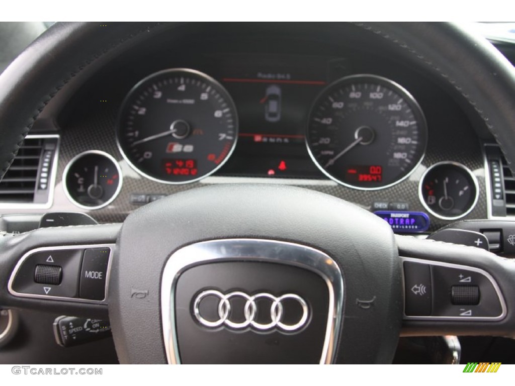 2008 Audi S8 5.2 quattro Black Steering Wheel Photo #67969060