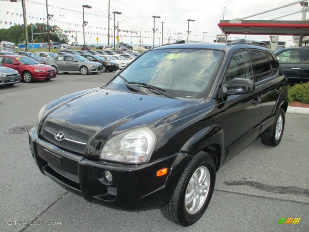 2007 Tucson Limited 4WD - Obsidian Black Metallic / Gray photo #1