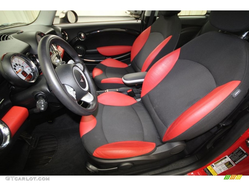 Black/Rooster Red Interior 2009 Mini Cooper S Hardtop Photo #67971859