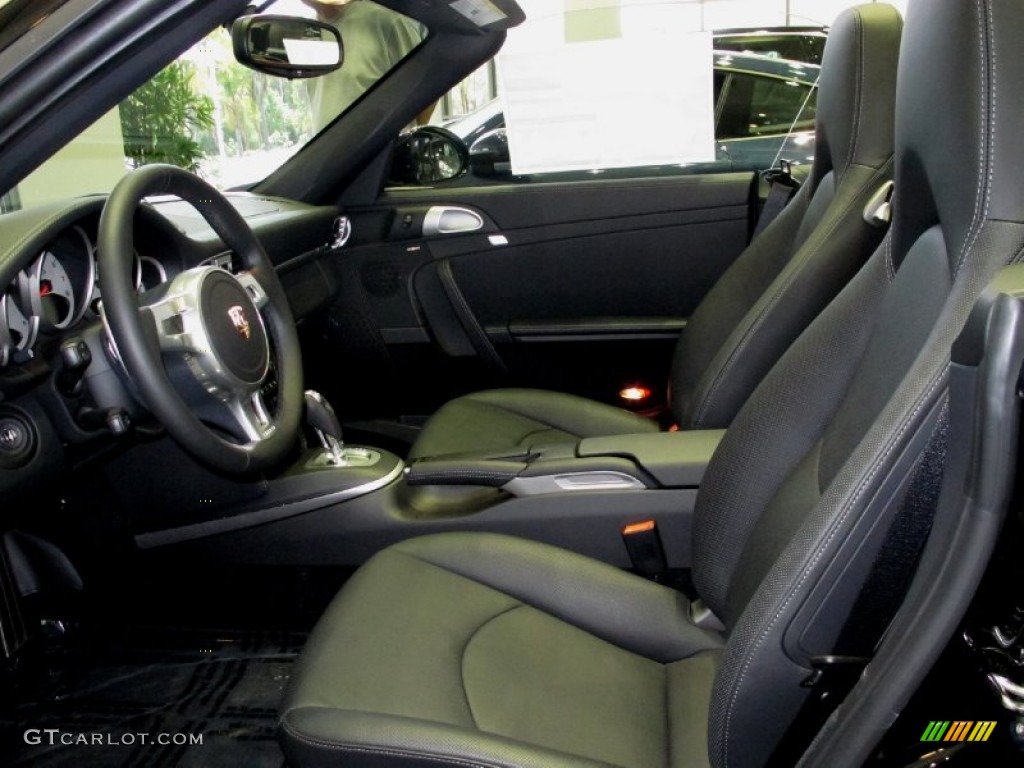 Black Interior 2012 Porsche 911 Turbo S Cabriolet Photo #67975054