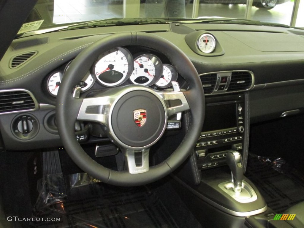 2012 Porsche 911 Turbo S Cabriolet Black Dashboard Photo #67975068