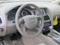 2012 Audi Q7 Cardamom Beige Interior Steering Wheel Photo
