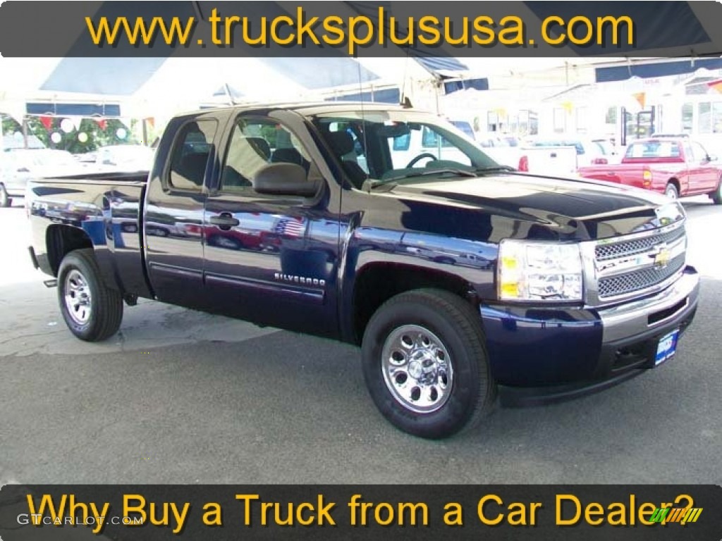 2010 Silverado 1500 LS Extended Cab 4x4 - Imperial Blue Metallic / Dark Titanium photo #38