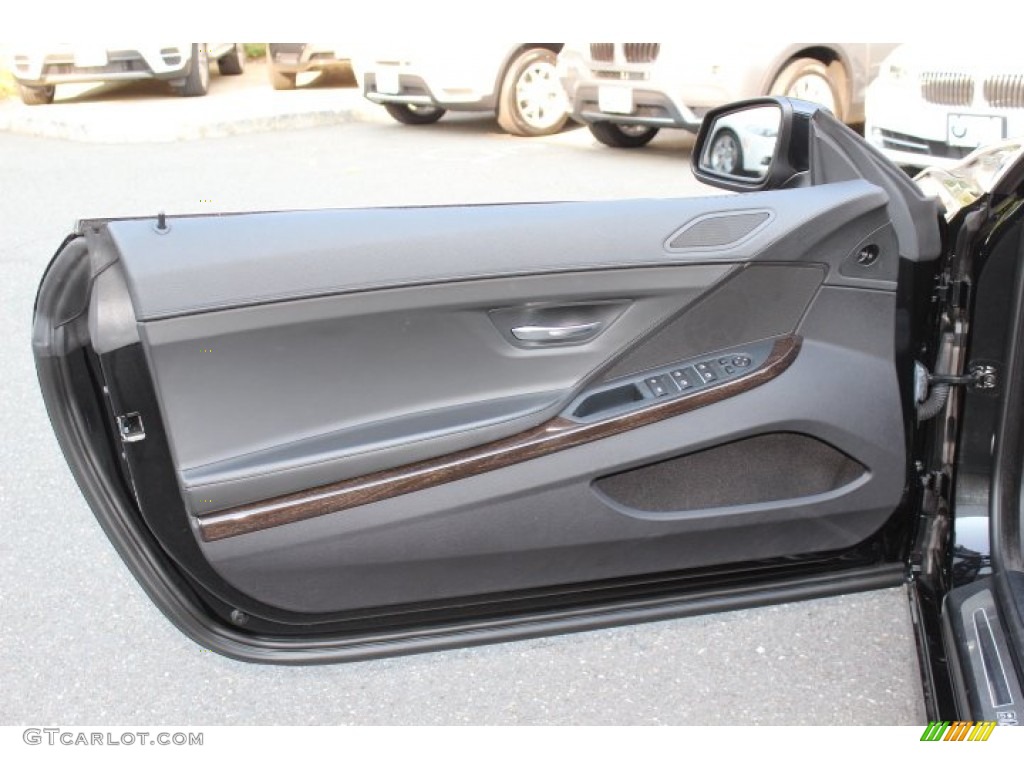 2012 BMW 6 Series 650i Convertible Black Nappa Leather Door Panel Photo #67977070