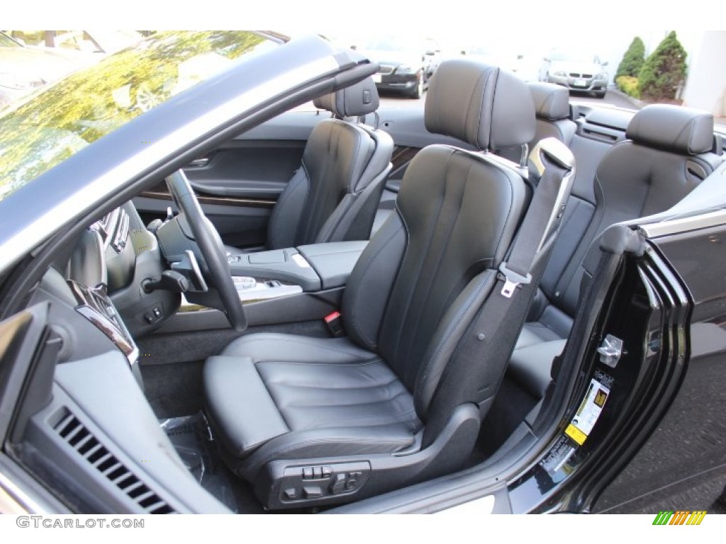 Black Nappa Leather Interior 2012 BMW 6 Series 650i Convertible Photo #67977101