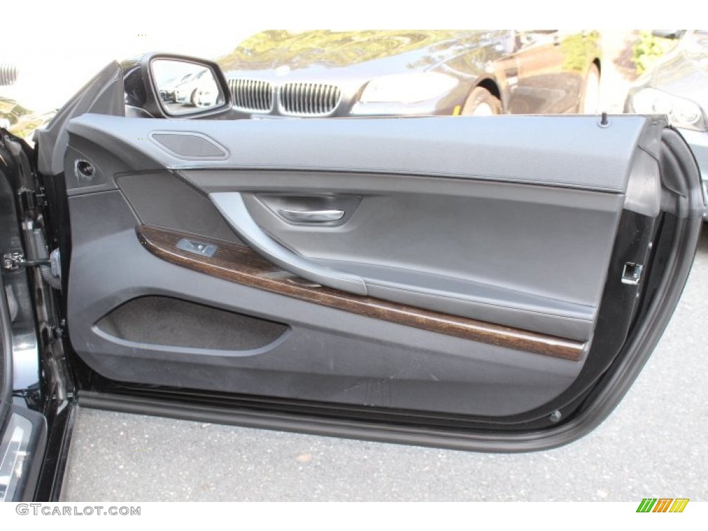 2012 BMW 6 Series 650i Convertible Black Nappa Leather Door Panel Photo #67977196