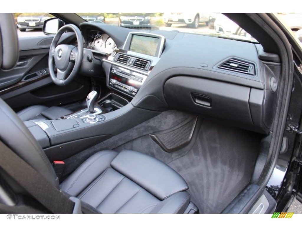 2012 BMW 6 Series 650i Convertible Black Nappa Leather Dashboard Photo #67977214