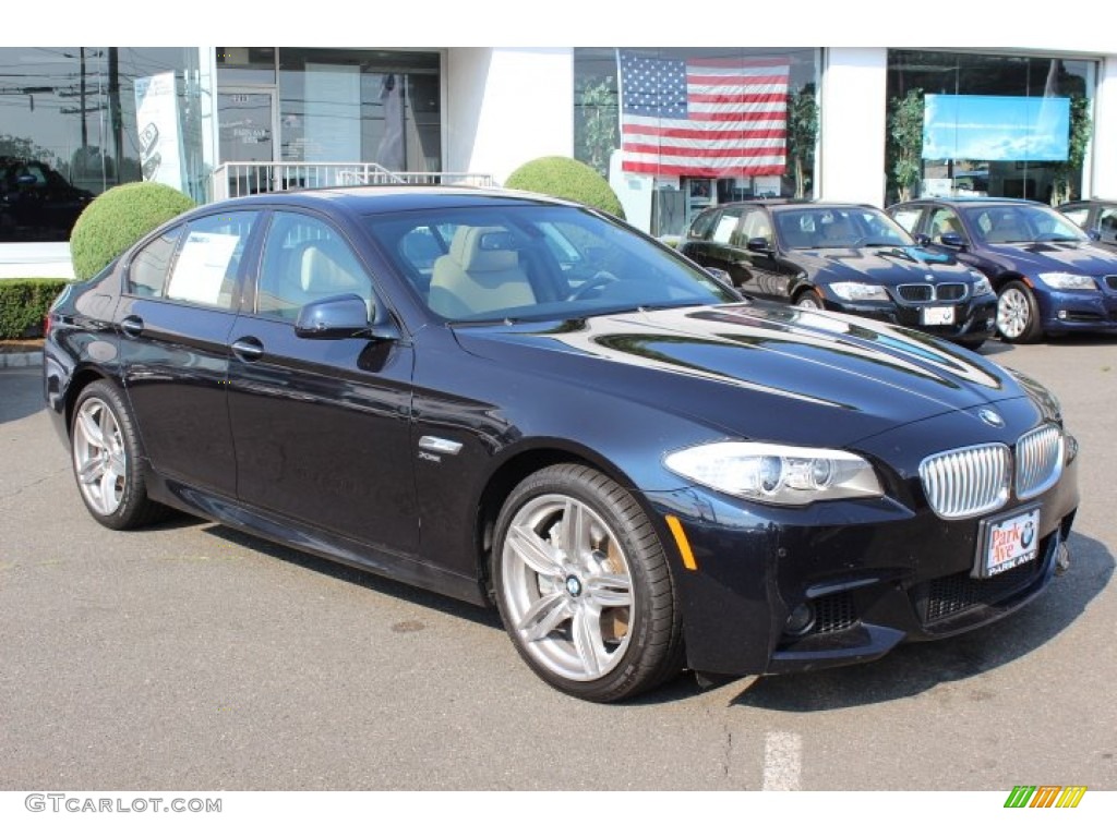 2012 5 Series 550i xDrive Sedan - Carbon Black Metallic / Oyster/Black photo #3