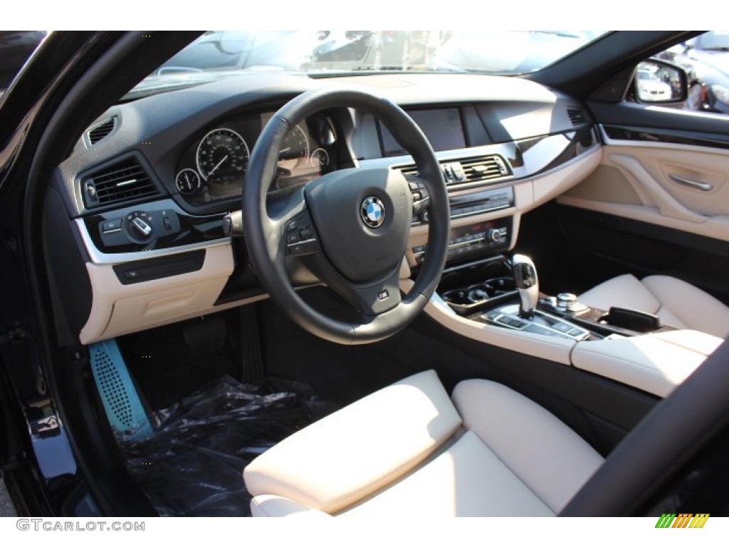 Oyster/Black Interior 2012 BMW 5 Series 550i xDrive Sedan Photo #67979432