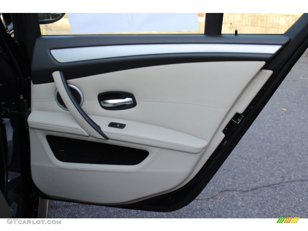 2010 BMW M5 Standard M5 Model Sepang Beige Merino Leather Door Panel Photo #67981019