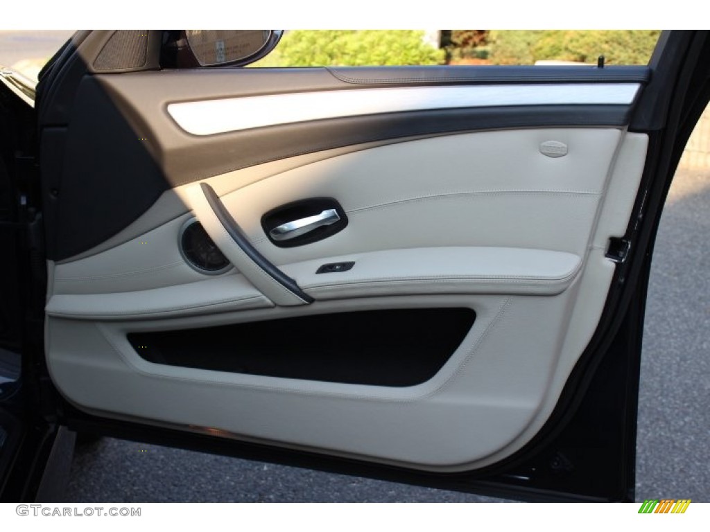 2010 BMW M5 Standard M5 Model Sepang Beige Merino Leather Door Panel Photo #67981037