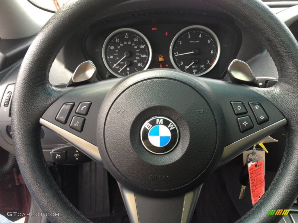 2004 BMW 6 Series 645i Coupe Black Steering Wheel Photo #67984502