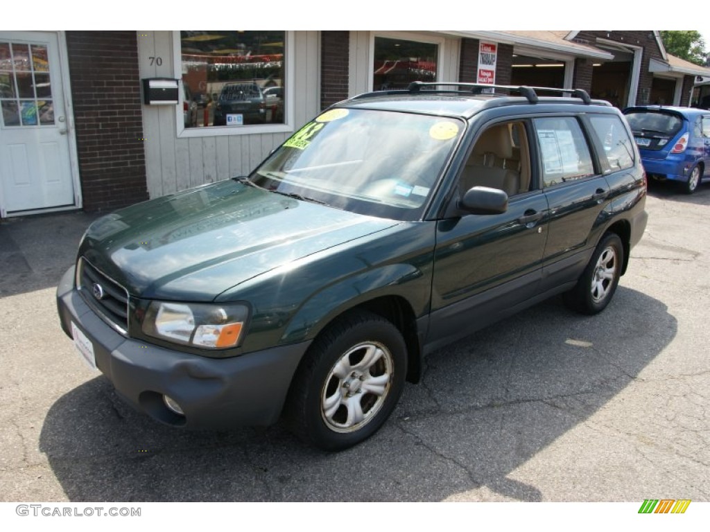 2003 Forester 2.5 X - Woodland Green Pearl / Beige photo #1