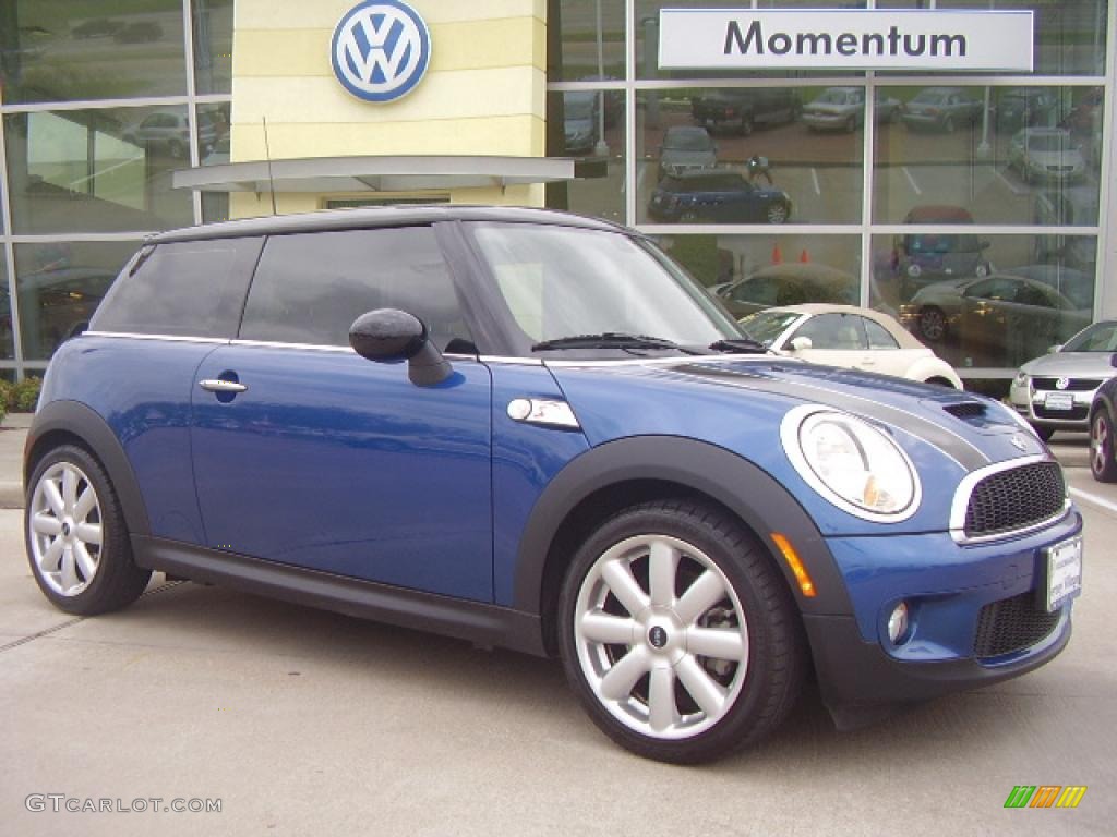 2008 Cooper S Hardtop - Lightning Blue Metallic / Checkered Carbon Black/Black photo #1