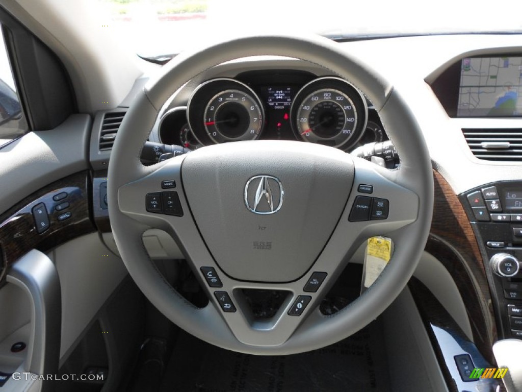 2012 Acura MDX SH-AWD Technology Taupe Steering Wheel Photo #67996163