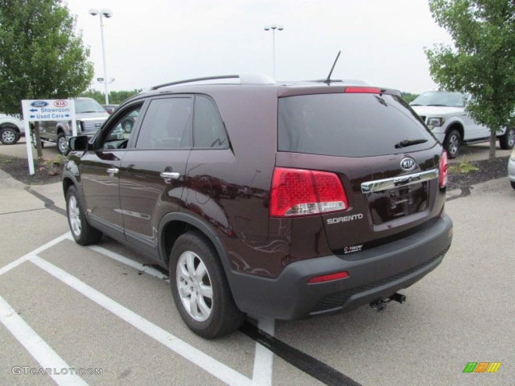 2011 Sorento LX AWD - Dark Cherry / Black photo #7