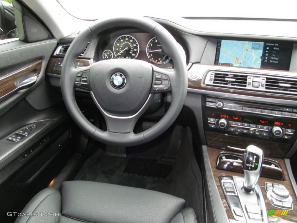 2012 BMW 7 Series 750i Sedan Black Steering Wheel Photo #68000540