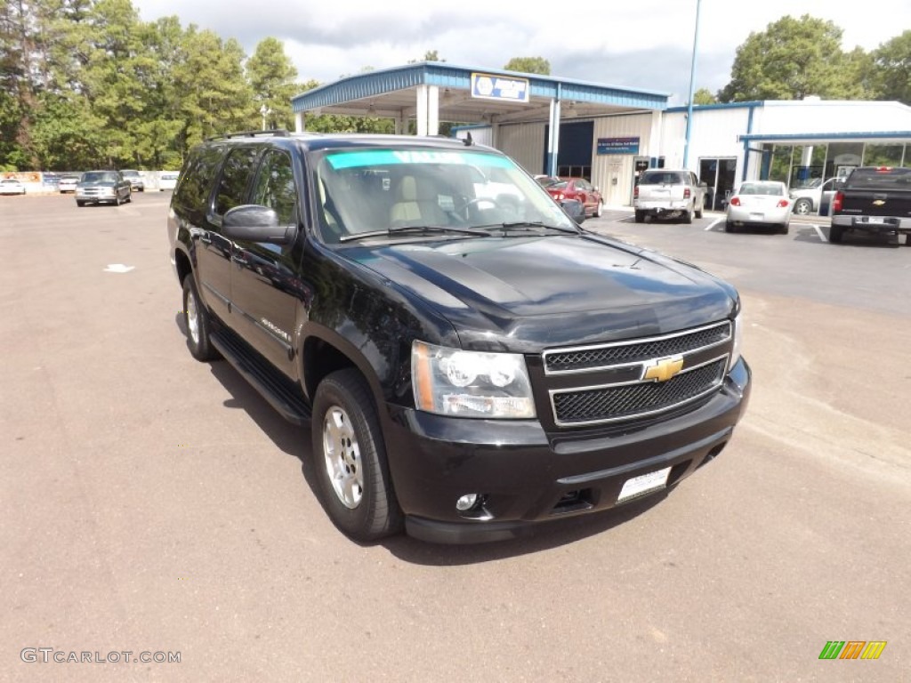 2007 Suburban 1500 LT 4x4 - Black / Light Cashmere/Ebony photo #7