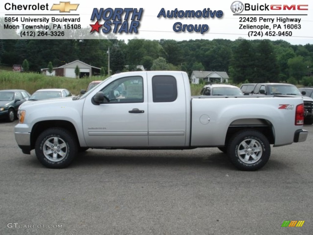 2013 Sierra 1500 SLE Extended Cab 4x4 - Quicksilver Metallic / Ebony photo #1