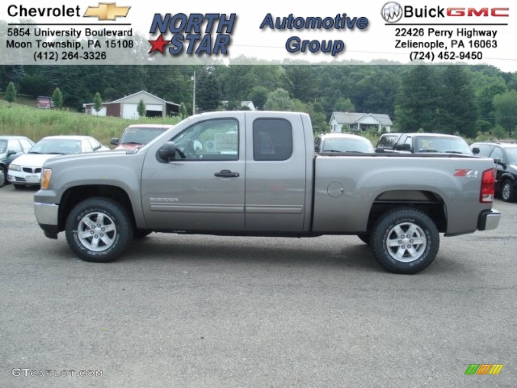 2013 Sierra 1500 SLE Extended Cab 4x4 - Steel Gray Metallic / Ebony photo #1