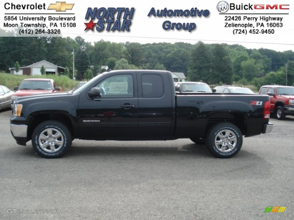 2013 Sierra 1500 SLE Extended Cab 4x4 - Onyx Black / Ebony photo #1