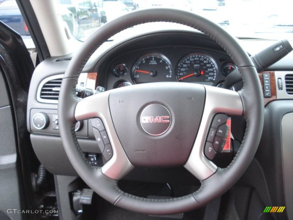 2012 GMC Yukon XL 2500 SLT 4x4 Ebony Steering Wheel Photo #68006774