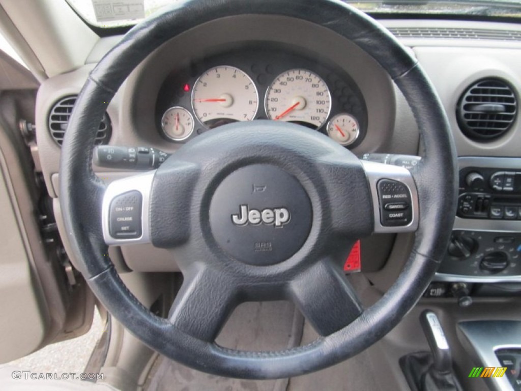 2002 Jeep Liberty Limited 4x4 Taupe Steering Wheel Photo #68009129