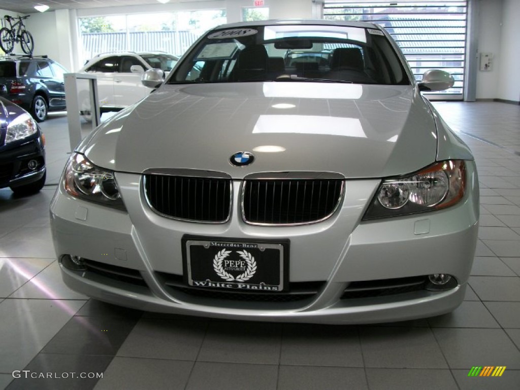 2008 3 Series 328xi Sedan - Titanium Silver Metallic / Black photo #2