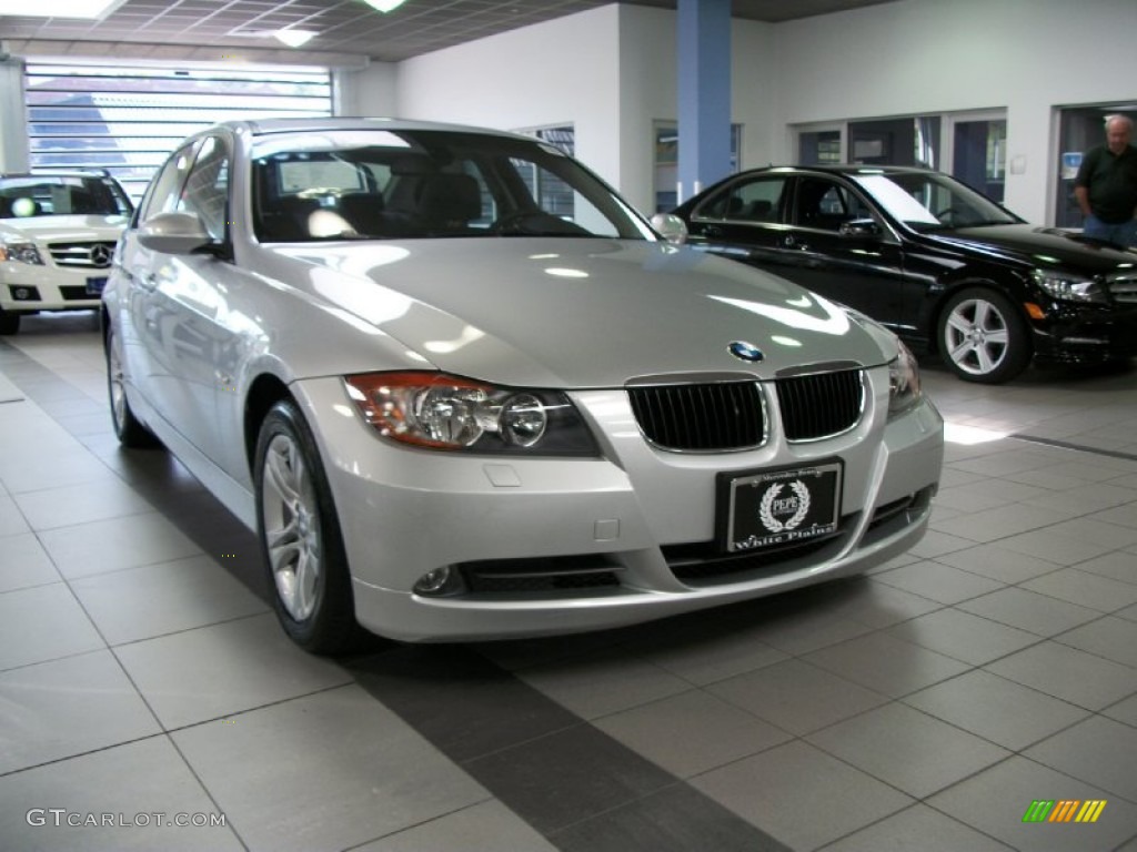 2008 3 Series 328xi Sedan - Titanium Silver Metallic / Black photo #3