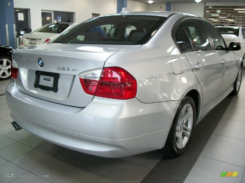 2008 3 Series 328xi Sedan - Titanium Silver Metallic / Black photo #4