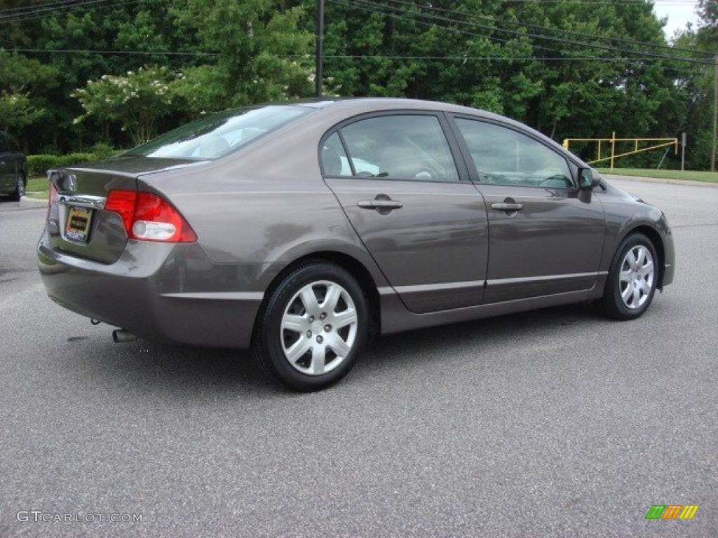 2009 Civic LX Sedan - Urban Titanium Metallic / Beige photo #5