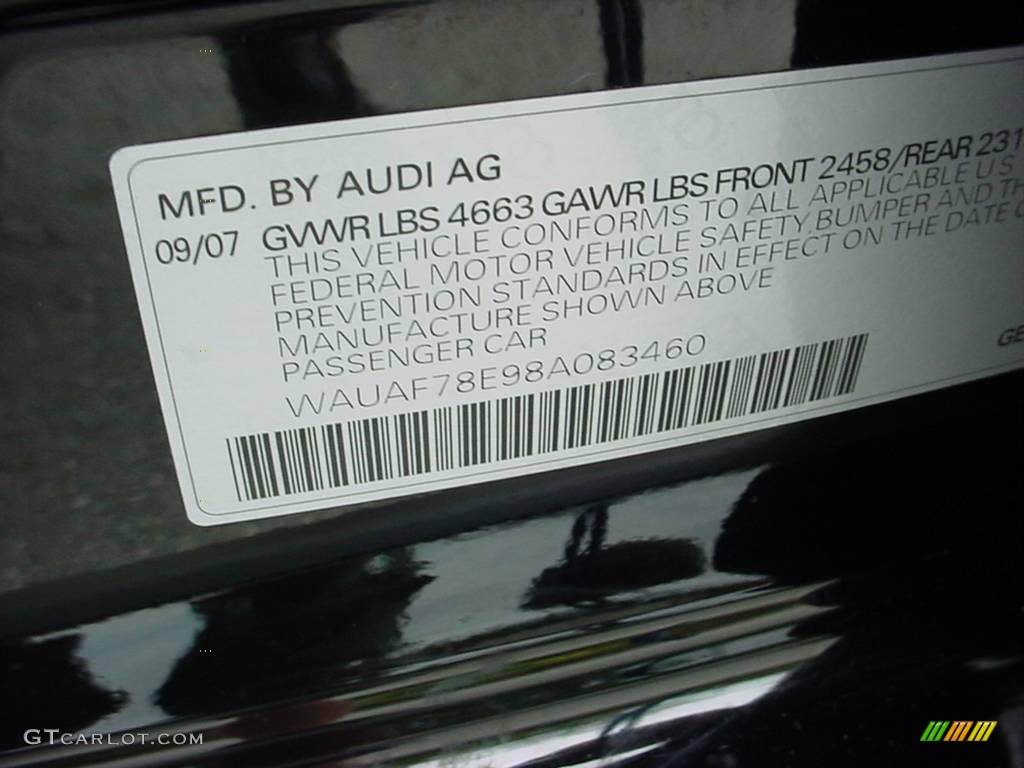 2008 A4 2.0T Special Edition Sedan - Brilliant Black / Black photo #17