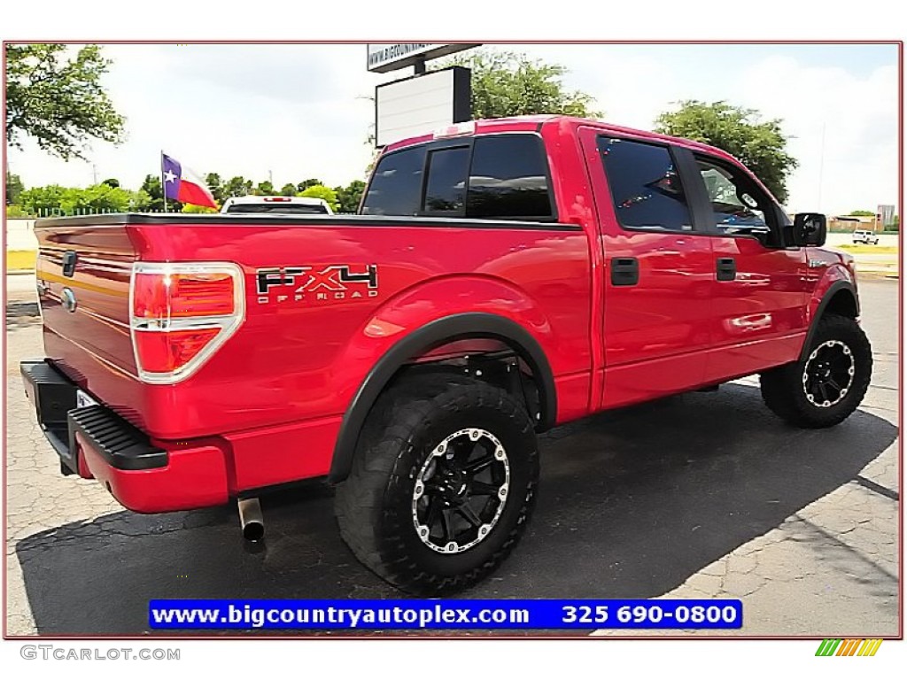 2010 F150 FX4 SuperCrew 4x4 - Vermillion Red / Black photo #11