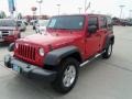 2008 Flame Red Jeep Wrangler Unlimited Rubicon 4x4  photo #5