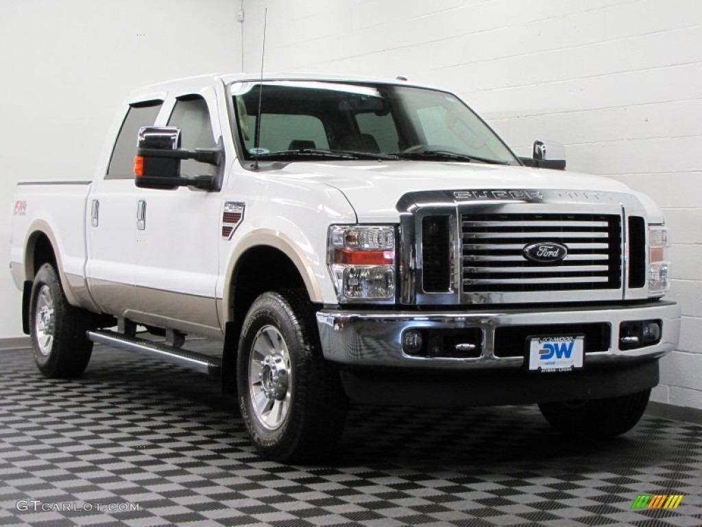 2010 F250 Super Duty Lariat Crew Cab 4x4 - Oxford White / Camel photo #1