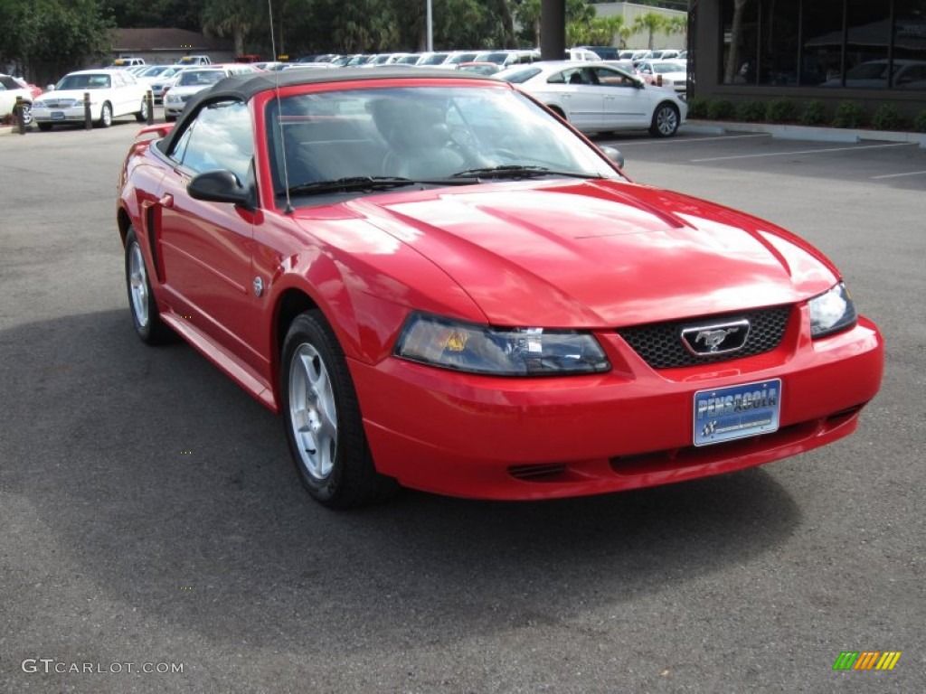 2004 Mustang V6 Convertible - Torch Red / Dark Charcoal photo #8