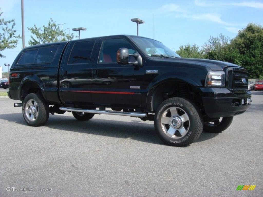 Black 2007 Ford F350 Super Duty Lariat Outlaw Crew Cab 4x4 Exterior Photo #68025305