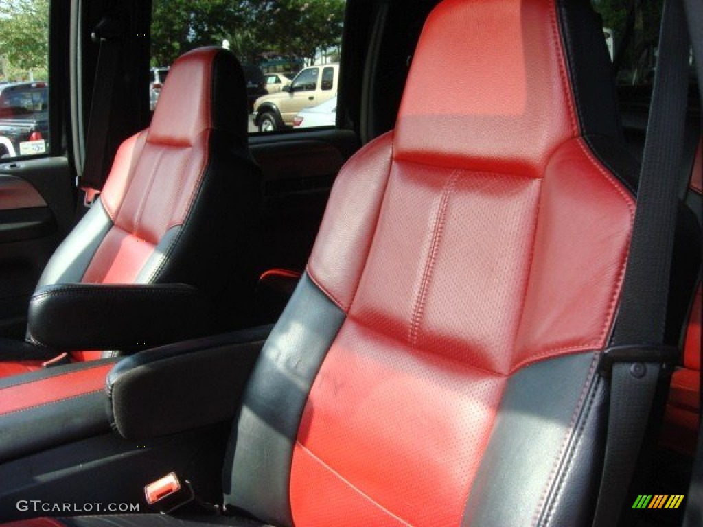 Outlaw Black/Red Interior 2007 Ford F350 Super Duty Lariat Outlaw Crew Cab 4x4 Photo #68025362