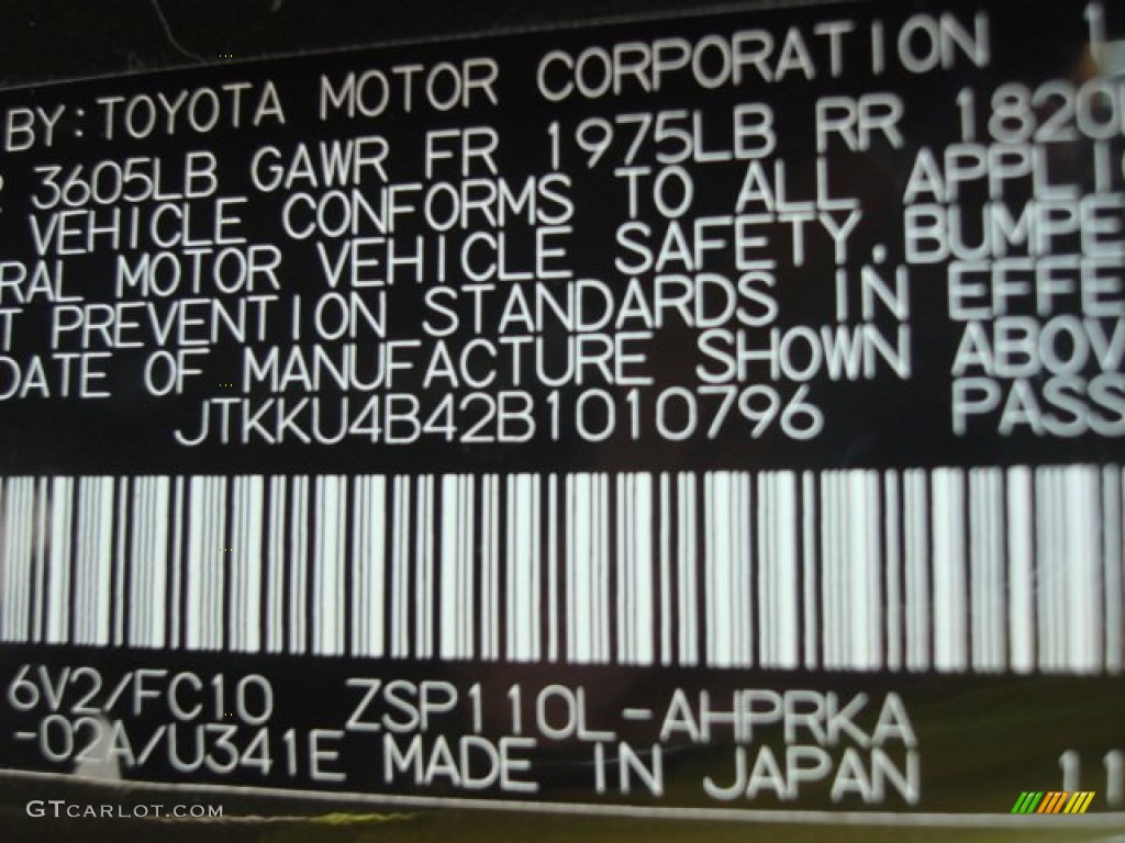 2011 Scion xD Standard xD Model Parts Photos