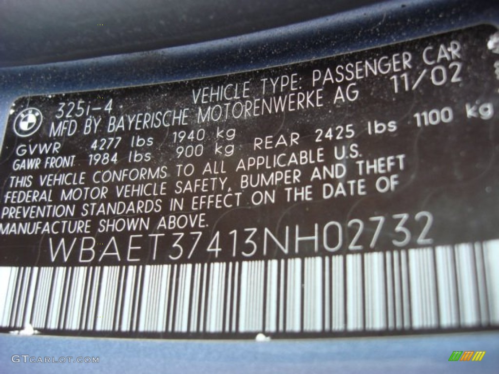 2003 3 Series 325i Sedan - Steel Blue Metallic / Sand photo #18