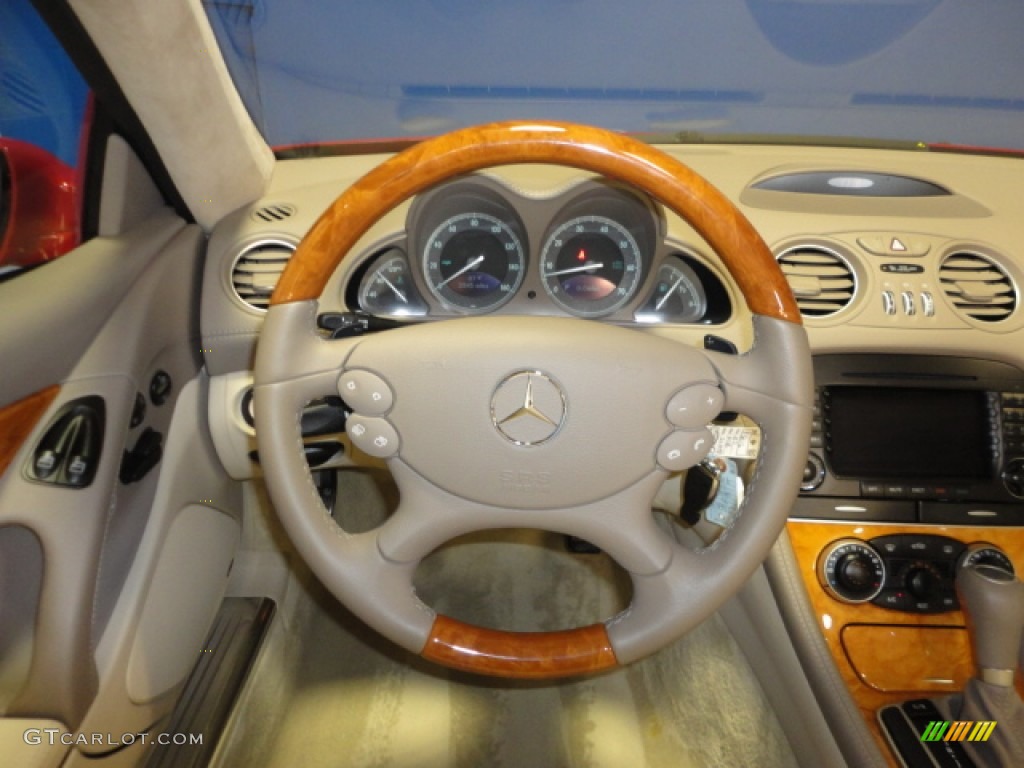 2007 Mercedes-Benz SL 600 Roadster Stone Steering Wheel Photo #68032856