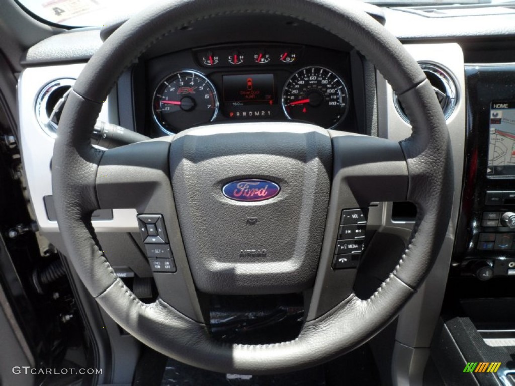 2012 Ford F150 FX2 SuperCrew Black Steering Wheel Photo #68033015