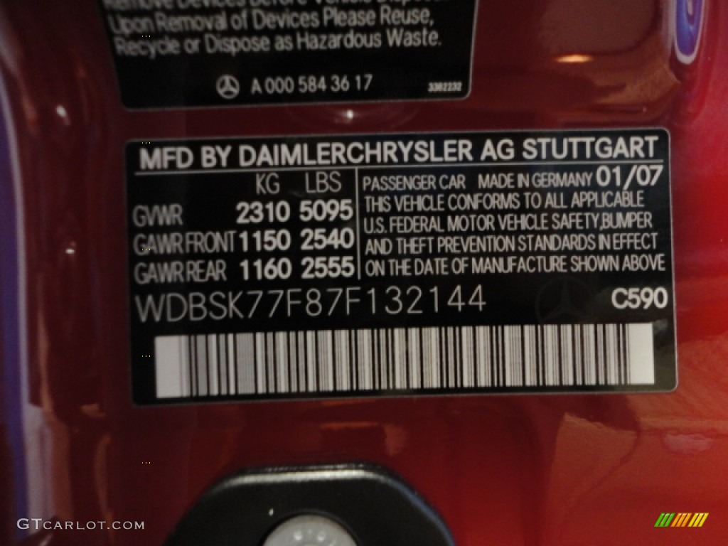 2007 Mercedes-Benz SL 600 Roadster 590 Photo #68033019