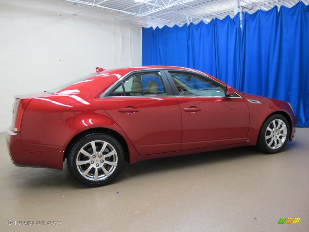 2009 CTS 4 AWD Sedan - Crystal Red / Cashmere/Cocoa photo #10
