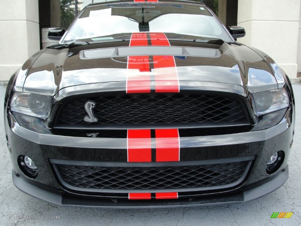 2011 Mustang Shelby GT500 SVT Performance Package Coupe - Ebony Black / Charcoal Black/Red photo #6