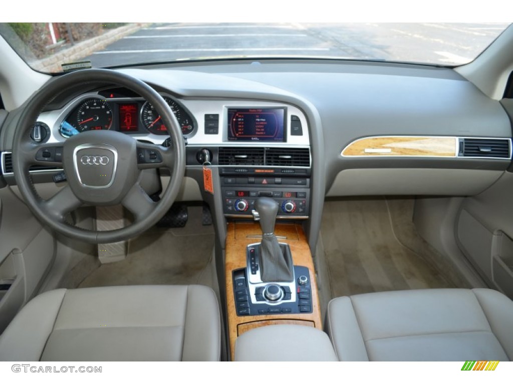 2009 Audi A6 3.0T quattro Sedan Cardamom Beige Dashboard Photo #68034086