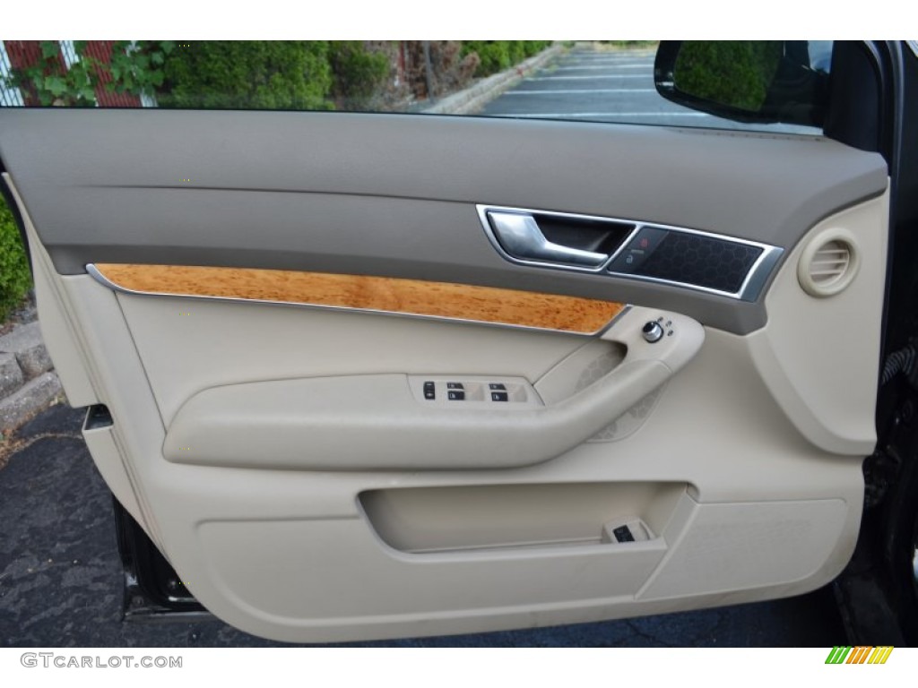 2009 Audi A6 3.0T quattro Sedan Cardamom Beige Door Panel Photo #68034170