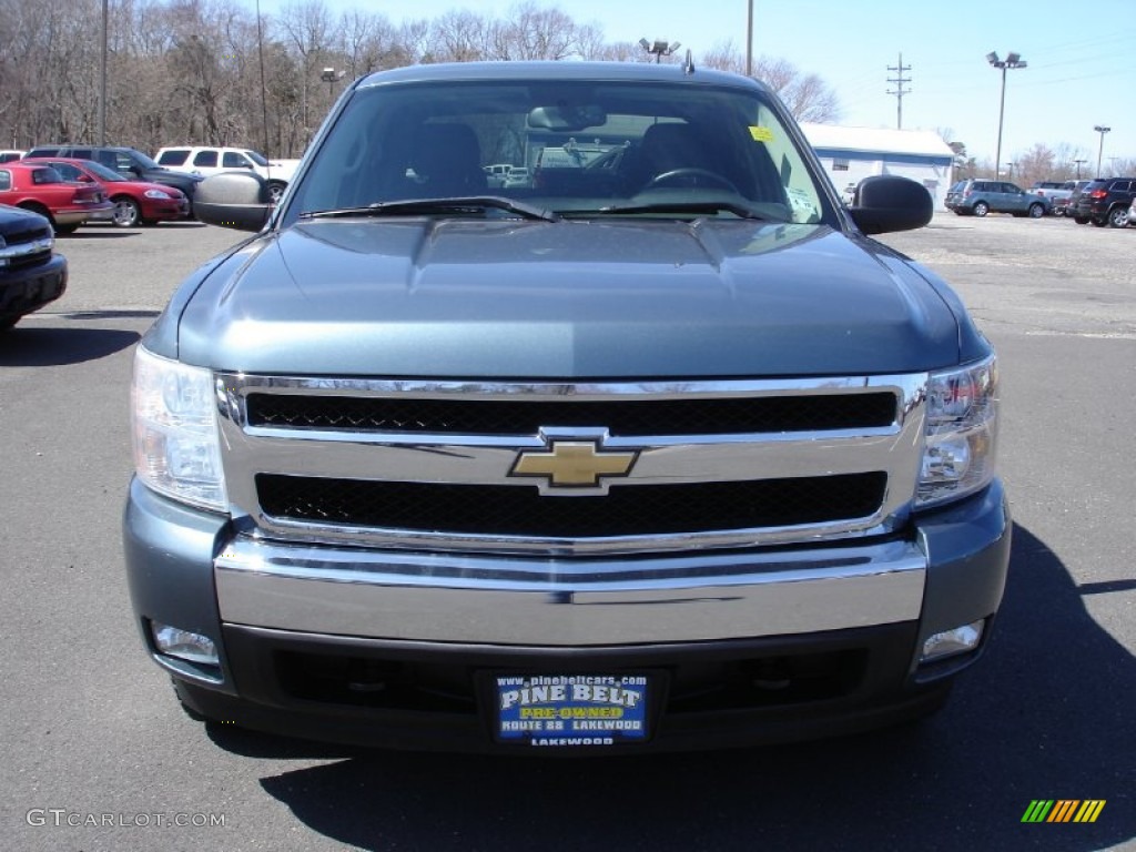 2008 Silverado 1500 LT Crew Cab 4x4 - Blue Granite Metallic / Ebony photo #2